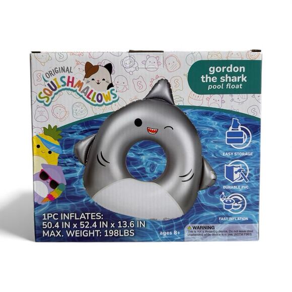 BigMouth X Squishmallows Gordon the Shark Swimming Pool Float New - Picture 1 of 4
